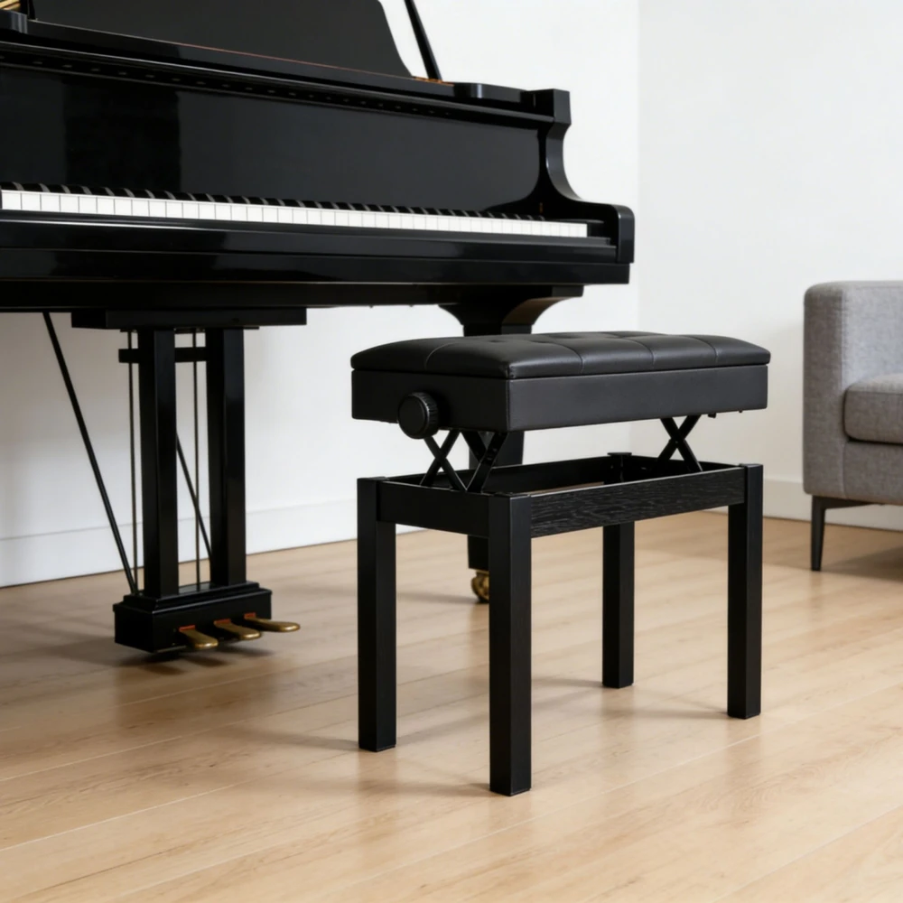 Relaxdays Reguliuojamo aukščio pianino kėdutė
