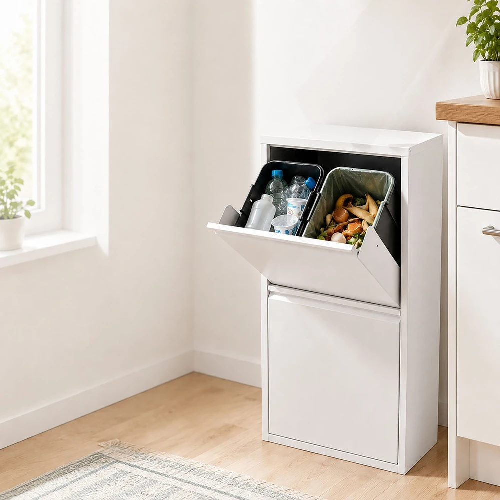 Relaxdays 3 skyrių šiukšliadėžė 40 l