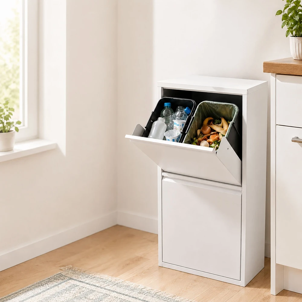 Relaxdays 3 skyrių šiukšliadėžė 40 l