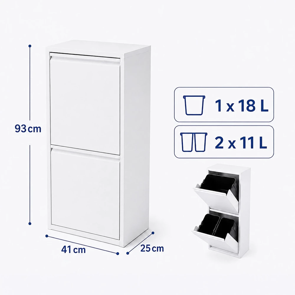 Relaxdays 3 skyrių šiukšliadėžė 40 l