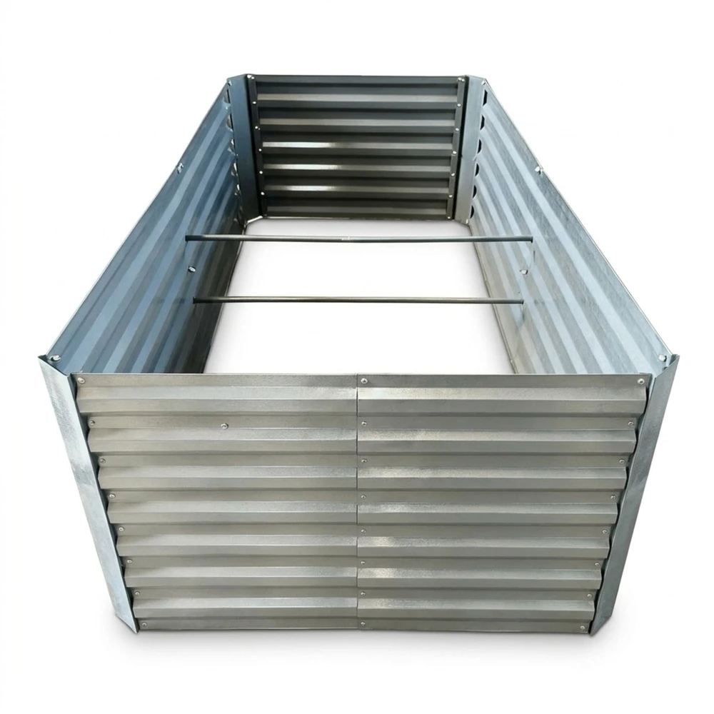 Relaxdays Pakelta lysvė, 100x100x30 cm, sidabrinė, metalas