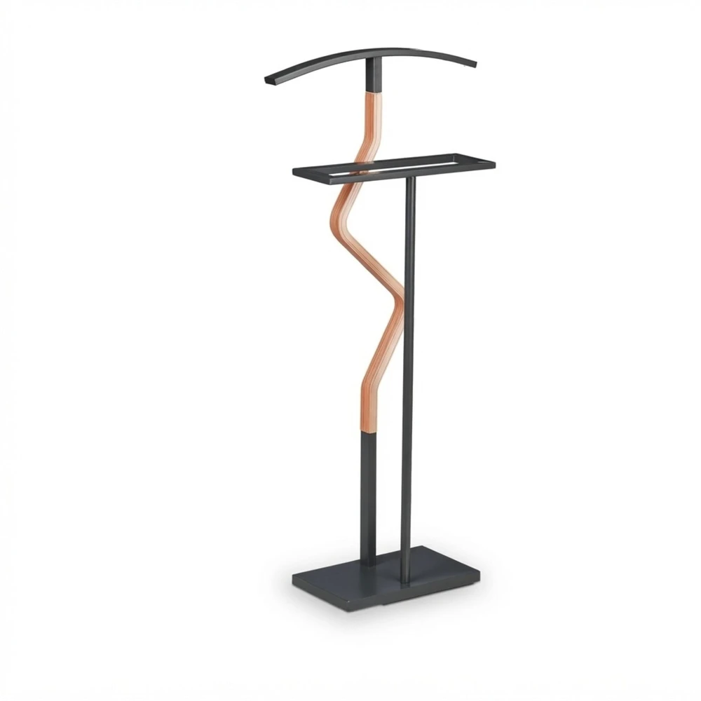 Relaxdays Drabužių stovas kostiumui 107 cm pilka/natūrali