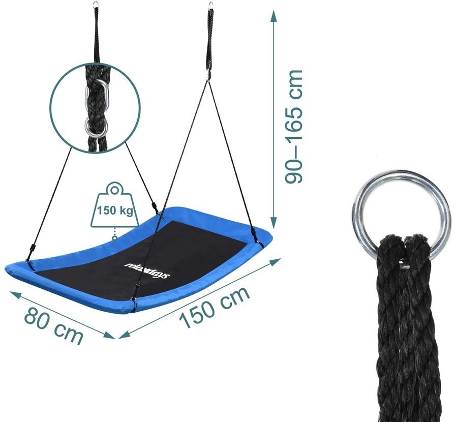 Relaxdays Išlenktos lizdo formos sūpynės 150 kg