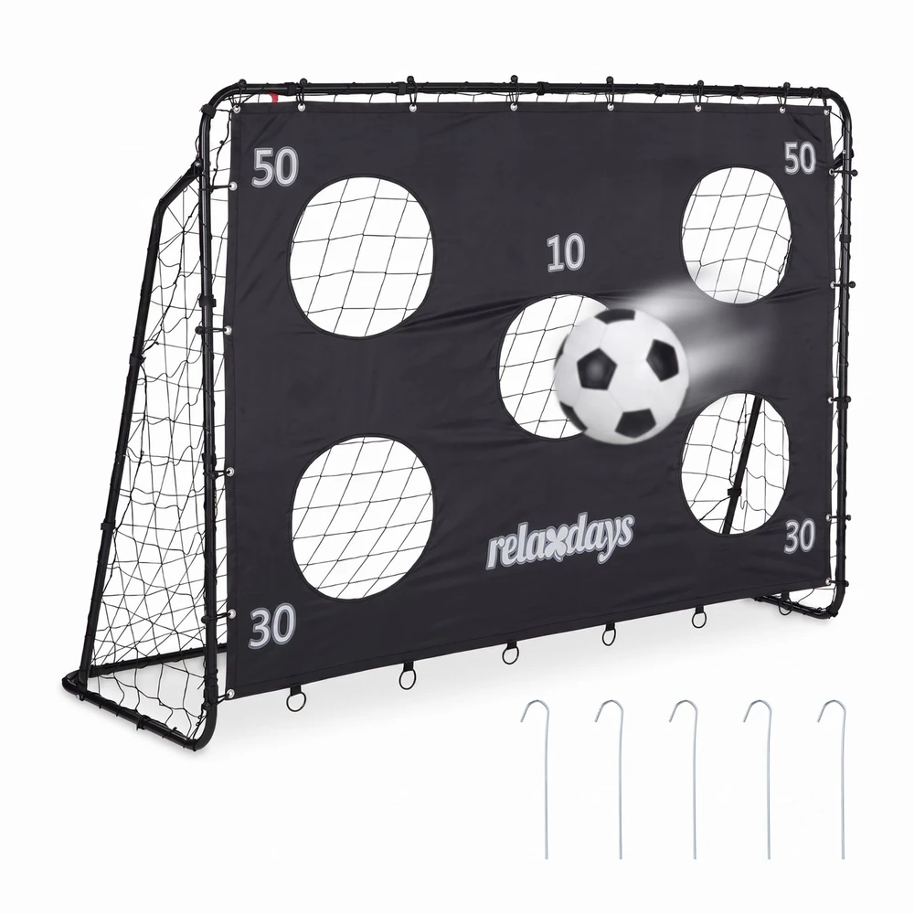 Relaxdays Juodi futbolo vartai su taikiniais