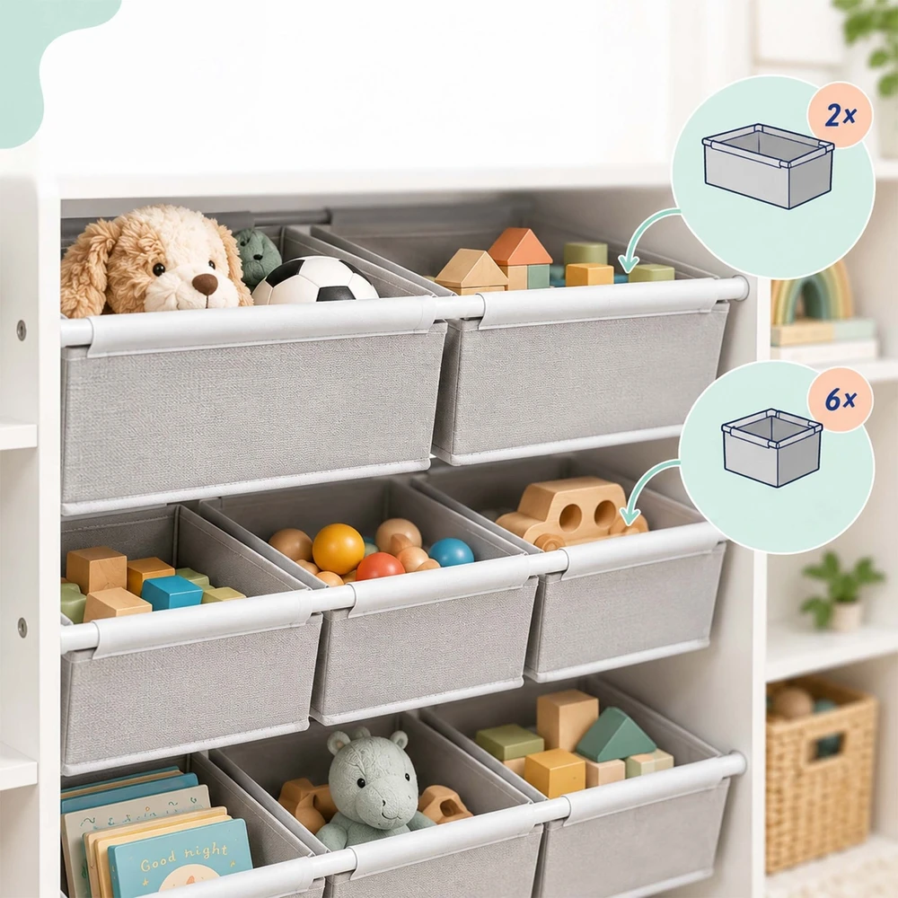 Relaxdays Lentyna vaikų kambariui su 8 dėžėmis