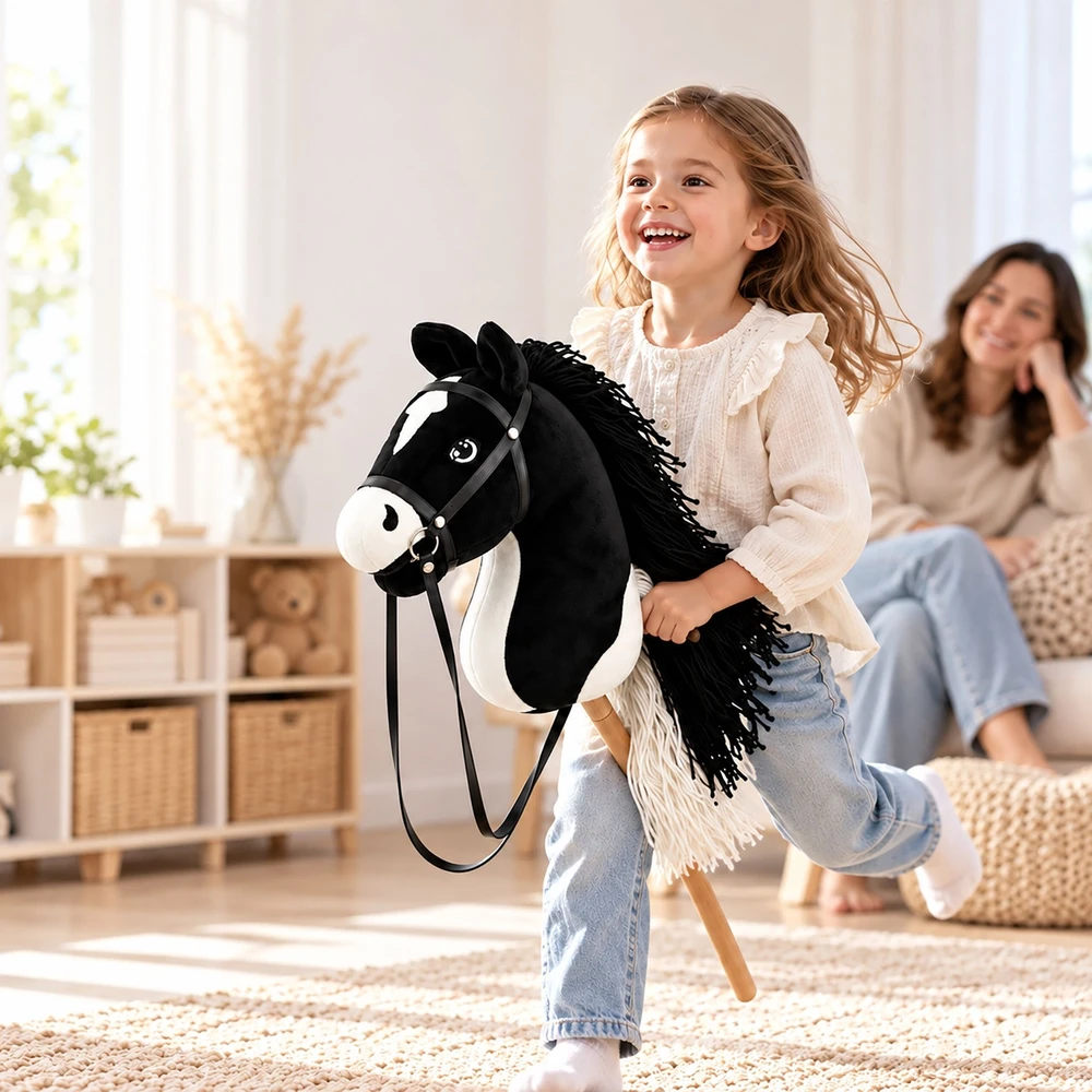 Relaxdays Pliušinis hobio arkliukas hobby horsingui