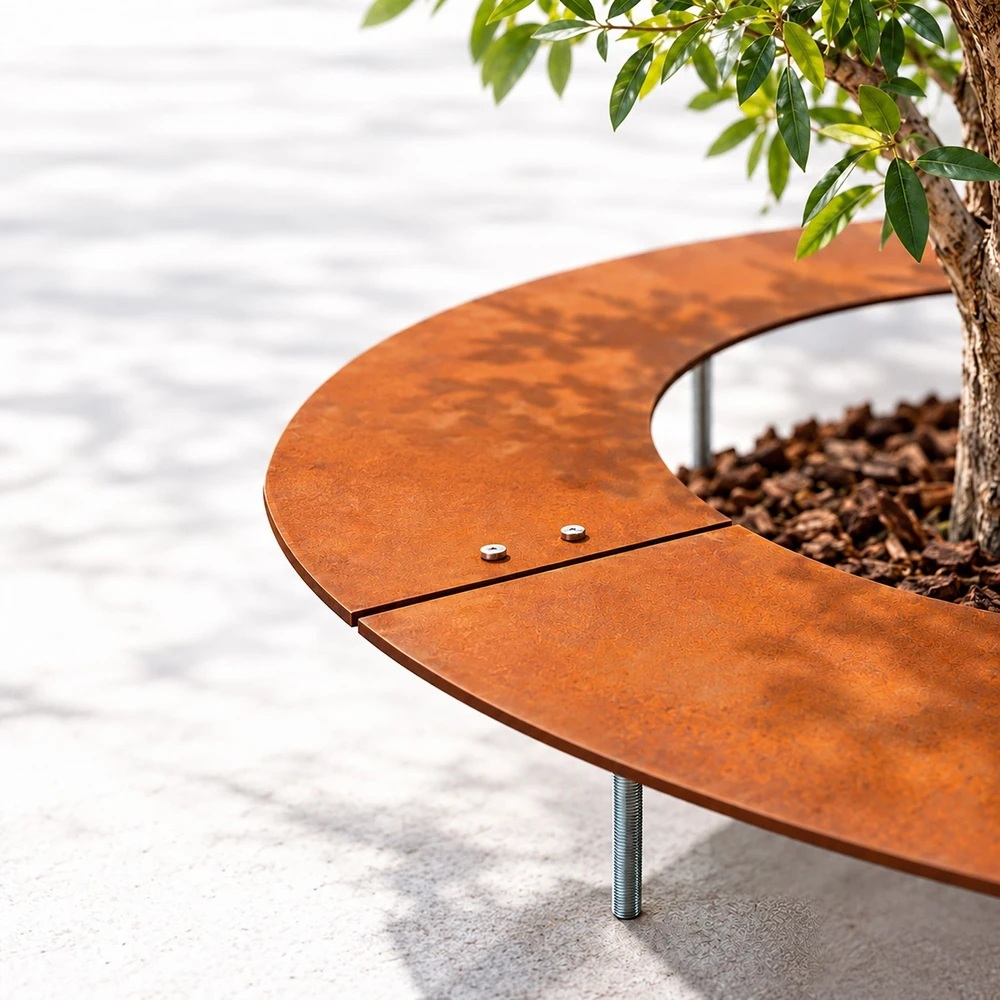 Relaxdays Plokščias Corten plieno medžio žiedas