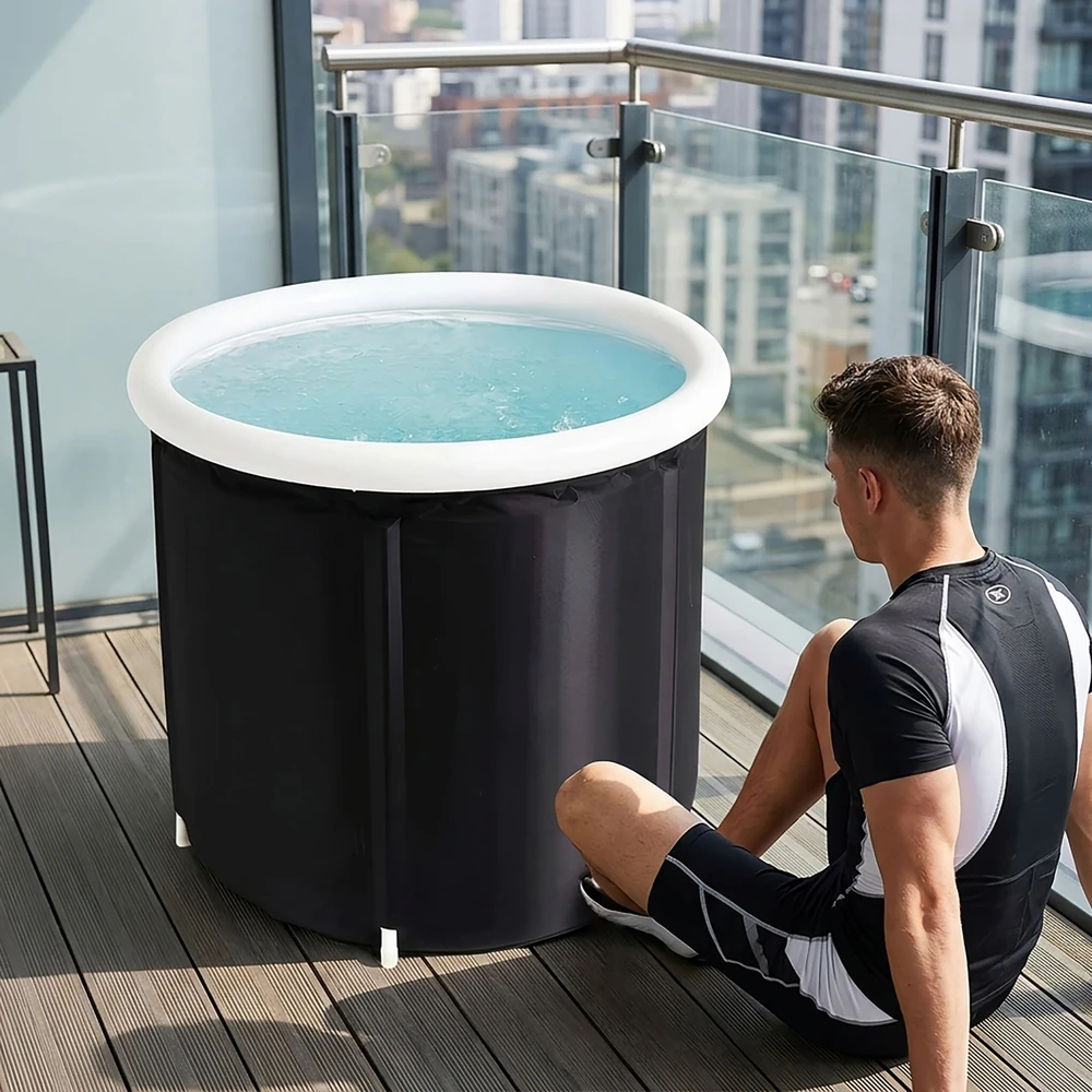 Relaxdays Pripučiamas ledo kubilas su dangčiu