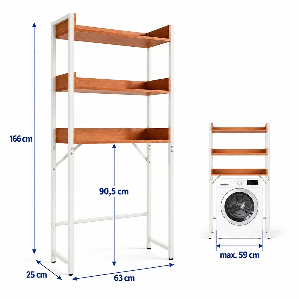 Relaxdays Skalbimo mašinos lentyna 166 cm