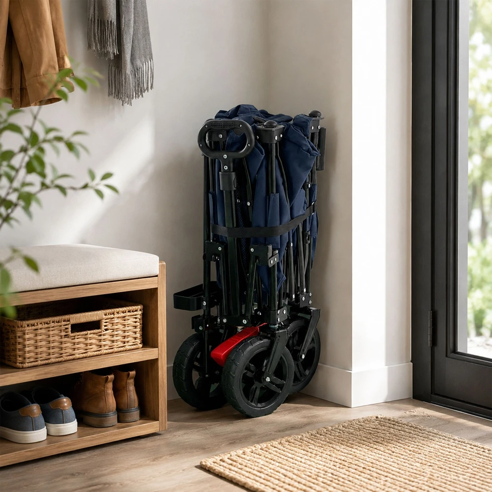 Relaxdays Sulankstomas vežimėlis su stogeliu