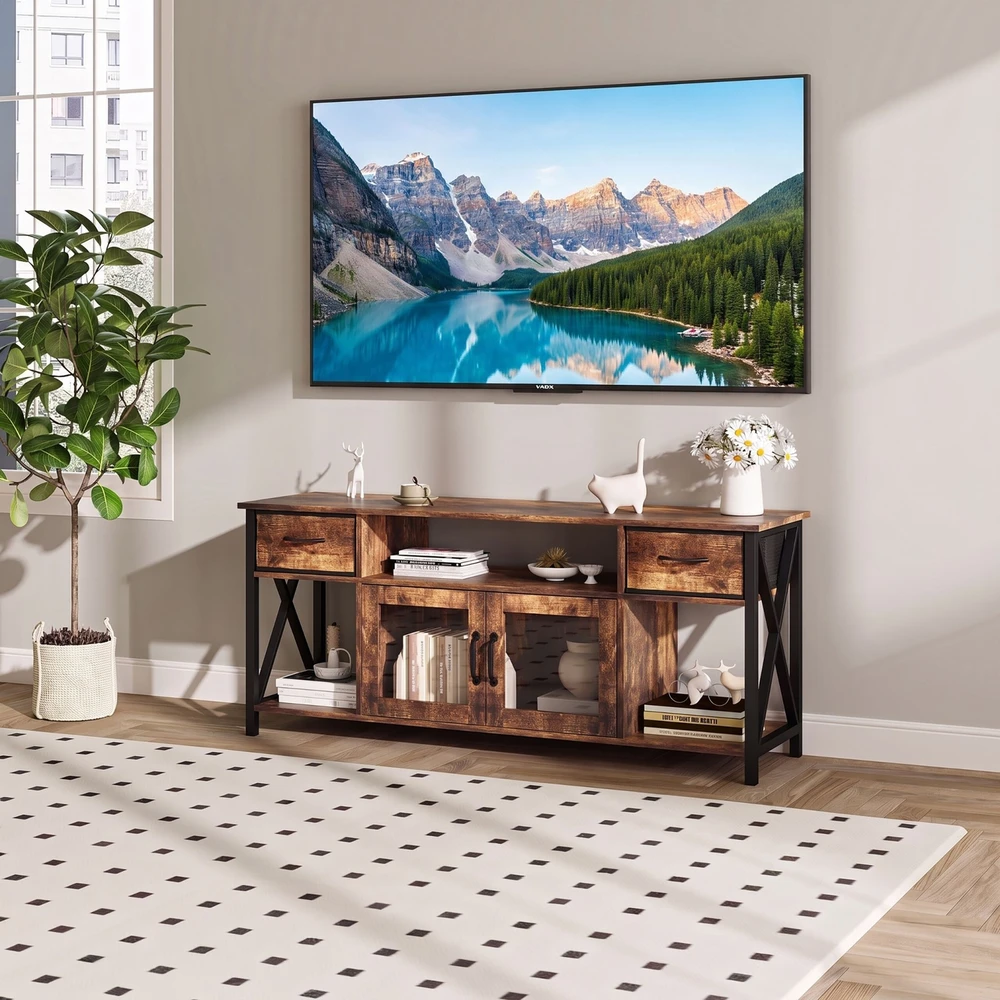 Relaxdays TV žema spintelė su daiktų laikymo vieta