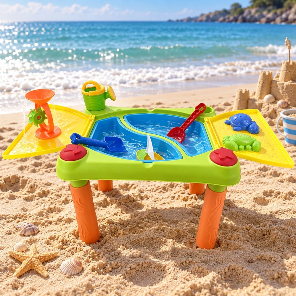 Relaxdays Vaikiškas vandens žaidimų stalas, 2 skyriai