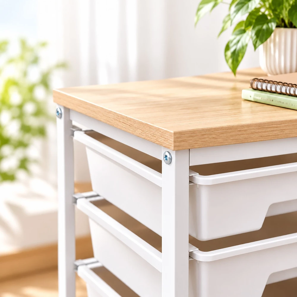 Relaxdays Vežimėlis su 8 plastikiniais stalčiais