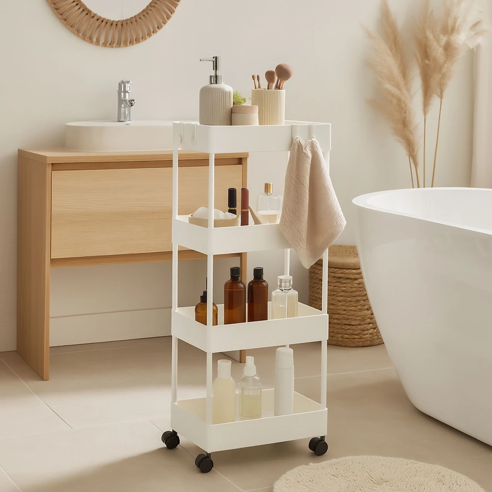 Relaxdays Riedantis vežimėlis su 4 lygiais