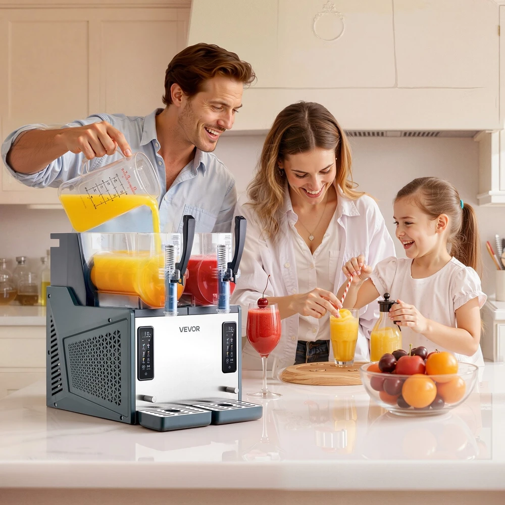 VEVOR Šaldytas gėrimų aparatas namams 4L x 2 talpos