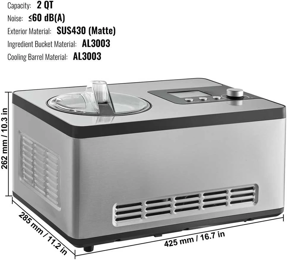 Vevor 2 litrų automatinė ledų gaminimo mašina