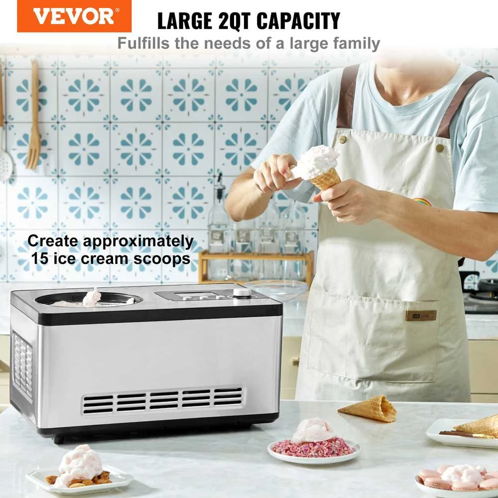 Vevor 2 litrų automatinė ledų gaminimo mašina