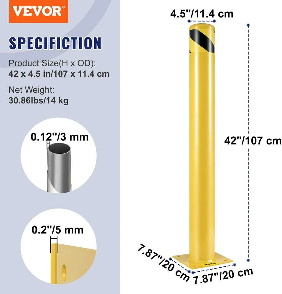 Vevor Saugos stulpas 107 cm aukščio, 11.4 cm skersmens