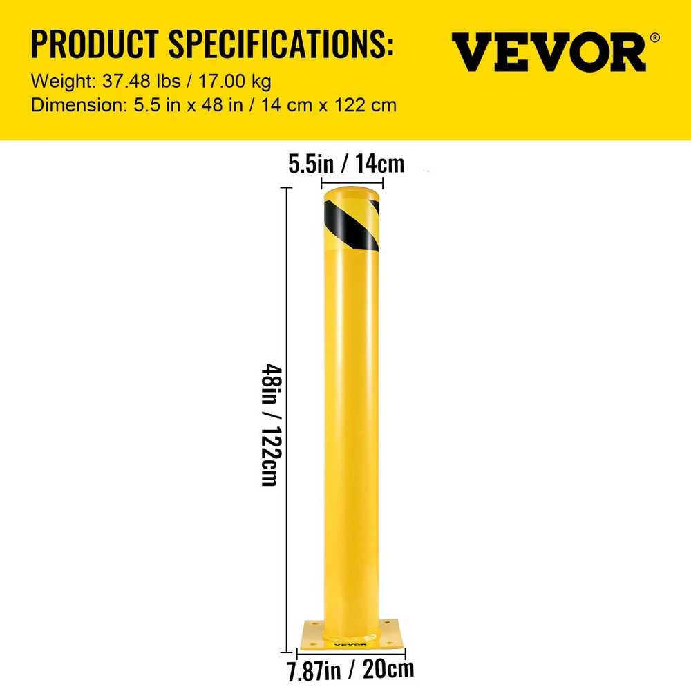 VEVOR Saugos stulpas iš plieno, 122 cm aukščio