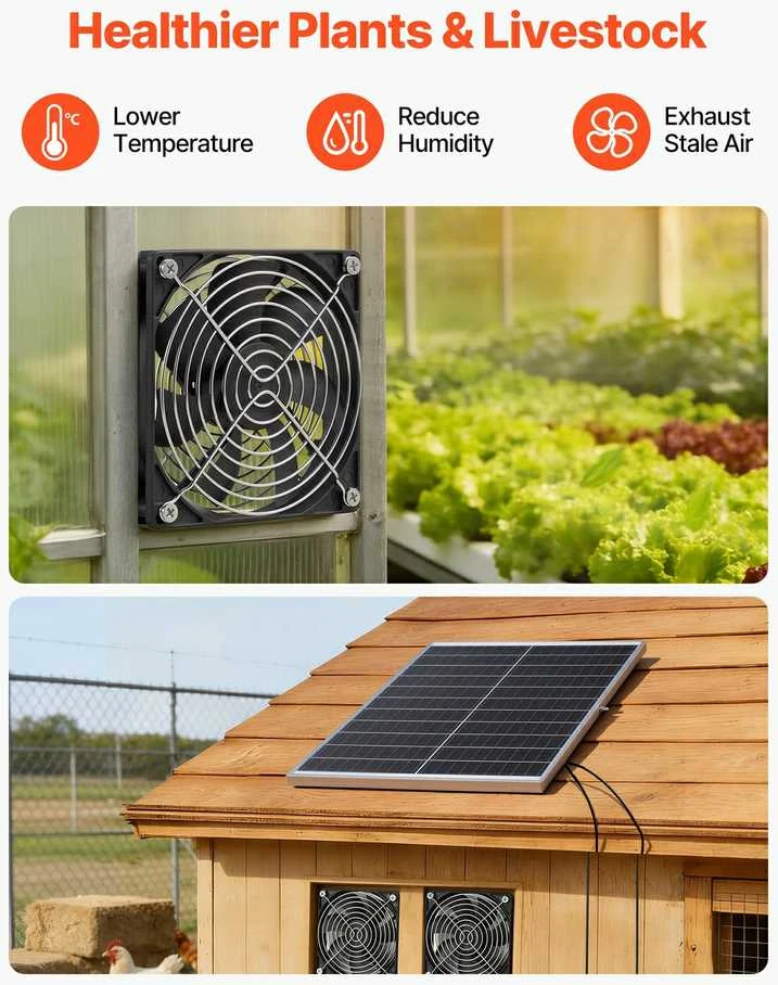 VEVOR Saulės energija varomas ventiliatorius, 30 W