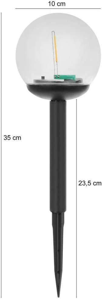 Saska Garden Saulės lempa sodo rutulinė 10x34,5 cm