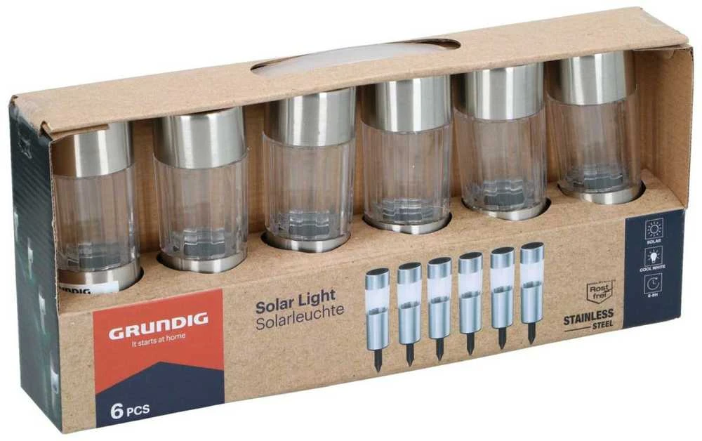 Grundig Saulės lempos sodui 4,5x15 cm, 6 vnt.
