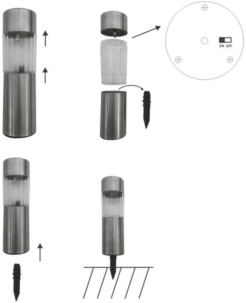 Grundig Saulės lempos sodui 4,5x15 cm, 6 vnt.