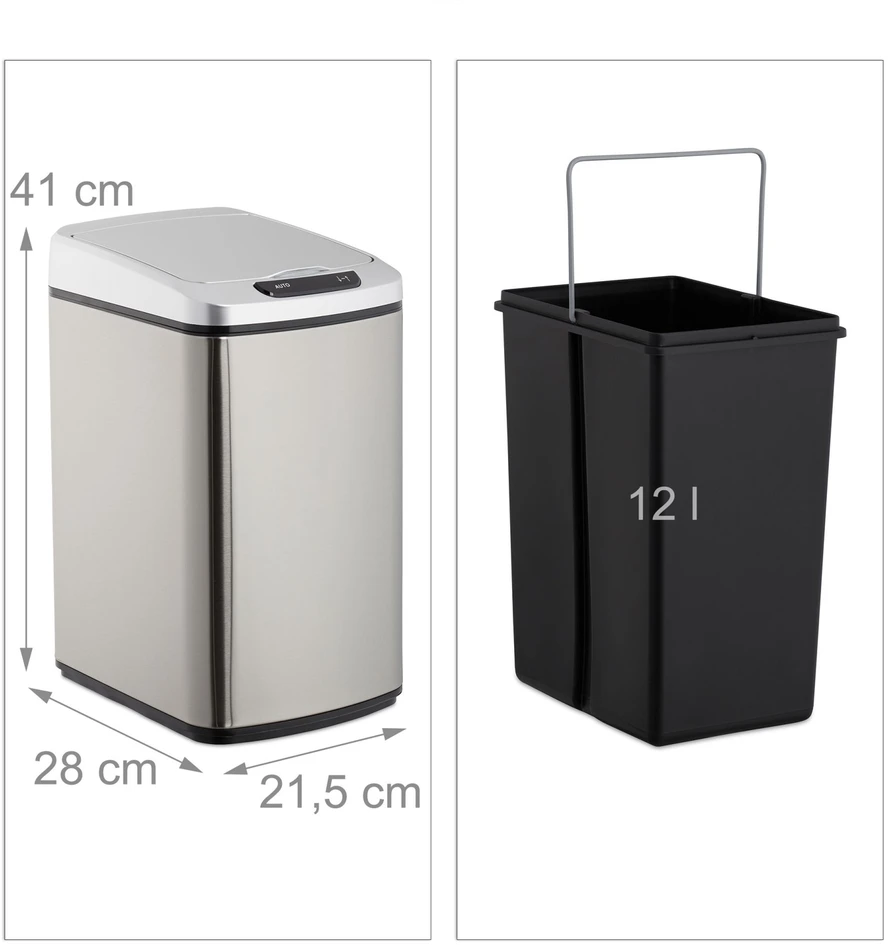 Relaxdays Sensorinė šiukšliadėžė 12 L