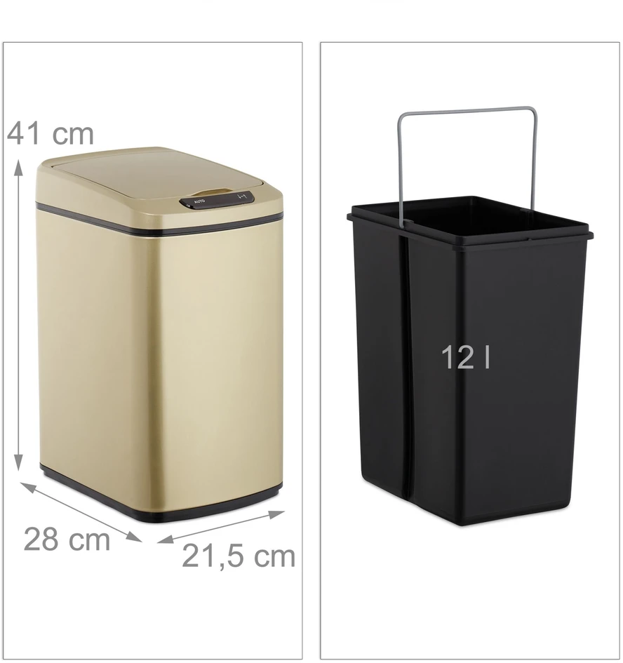 Relaxdays Sensorinė šiukšliadėžė 12 L