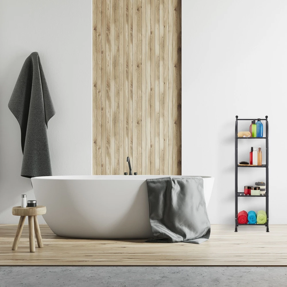 Relaxdays Siauras laikymo stelažas su 4 lentynomis