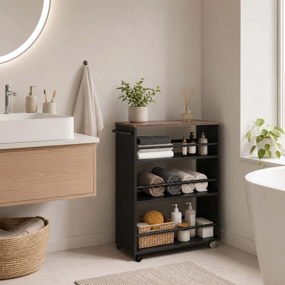 Relaxdays Siauras nišinis 4 pakopų vežimėlis
