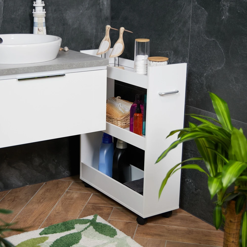 Relaxdays Siauras riedantis vežimėlis
