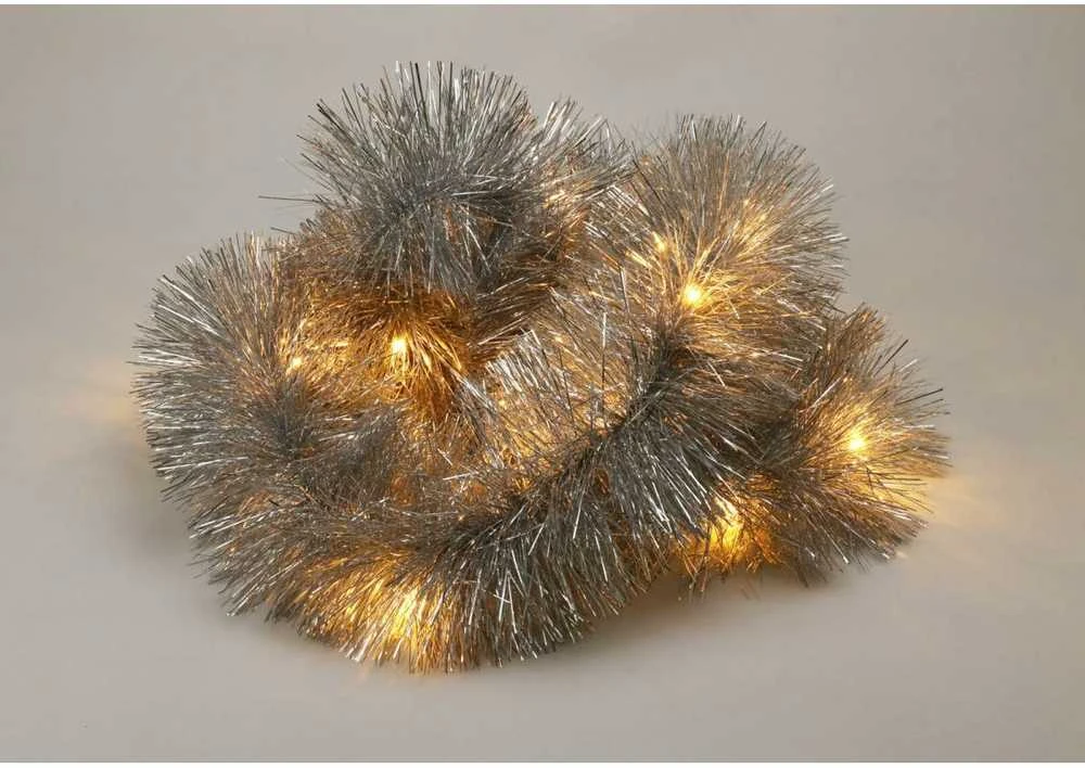 Christmas Decoration Sidabrinė dekoratyvinė girlianda 270 cm su LED