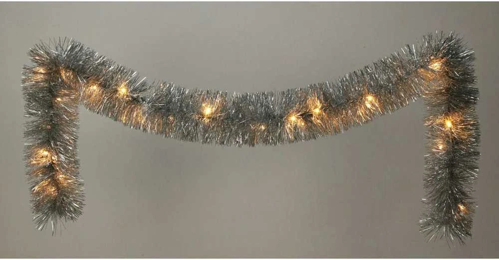 Christmas Decoration Sidabrinė dekoratyvinė girlianda 270 cm su LED