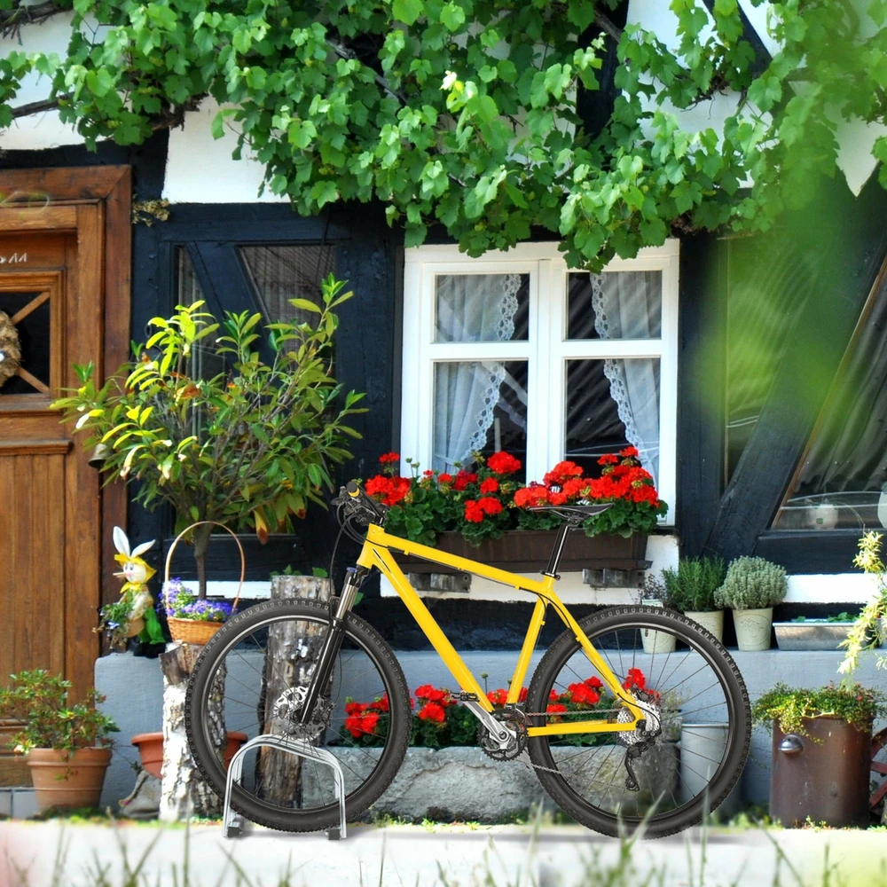 Relaxdays Sidabrinis dviračių stovas 2 dviračiams