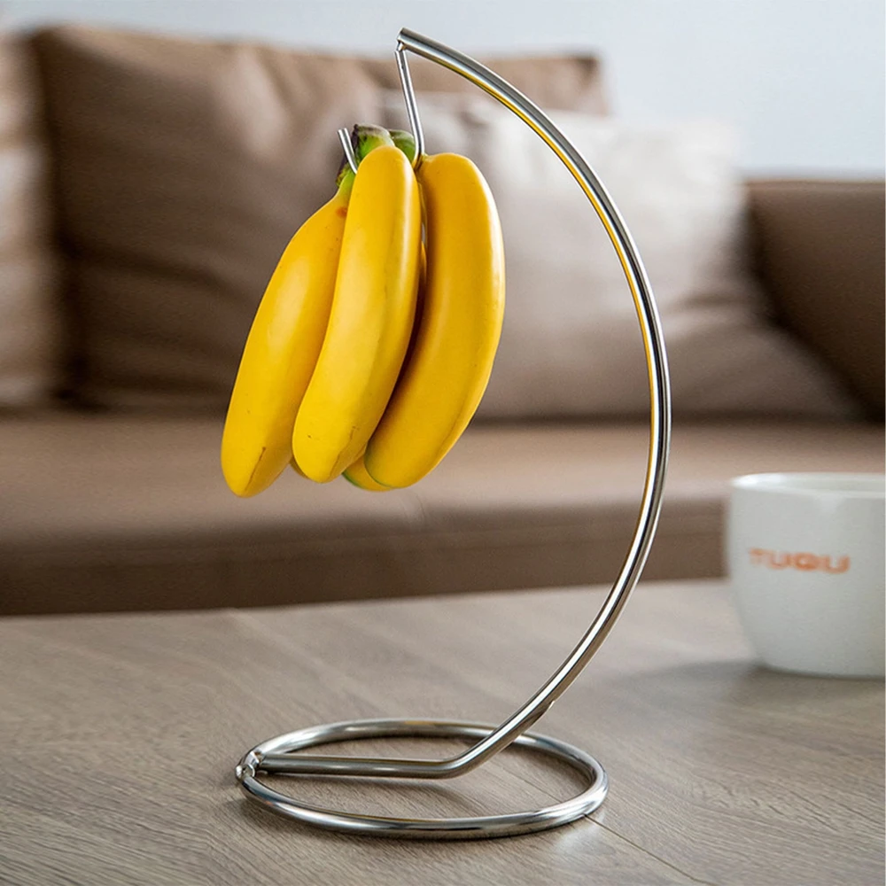 Relaxdays Sidabrinis metalinis bananų laikiklis