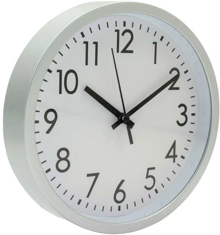 Excellent Houseware Sieninis laikrodis PP 20 cm sidabrinis