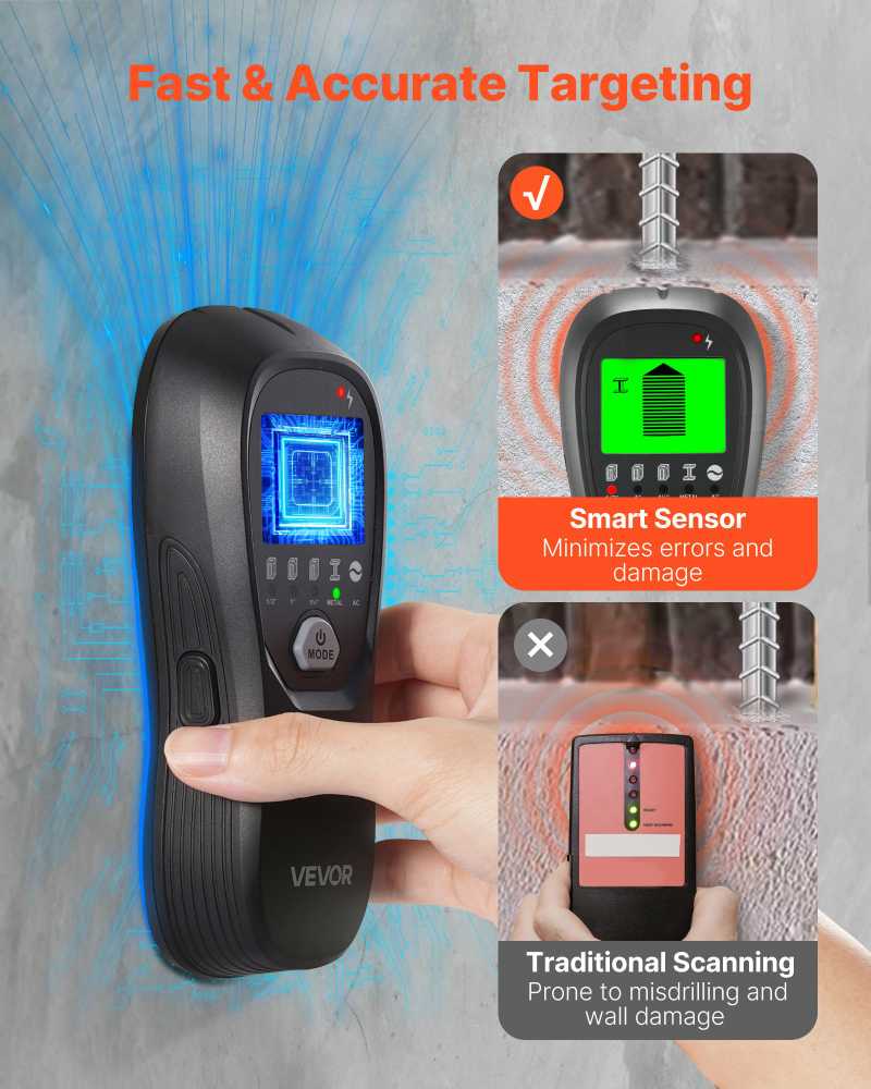 VEVOR Sienų skaitytuvas su LCD ekranu