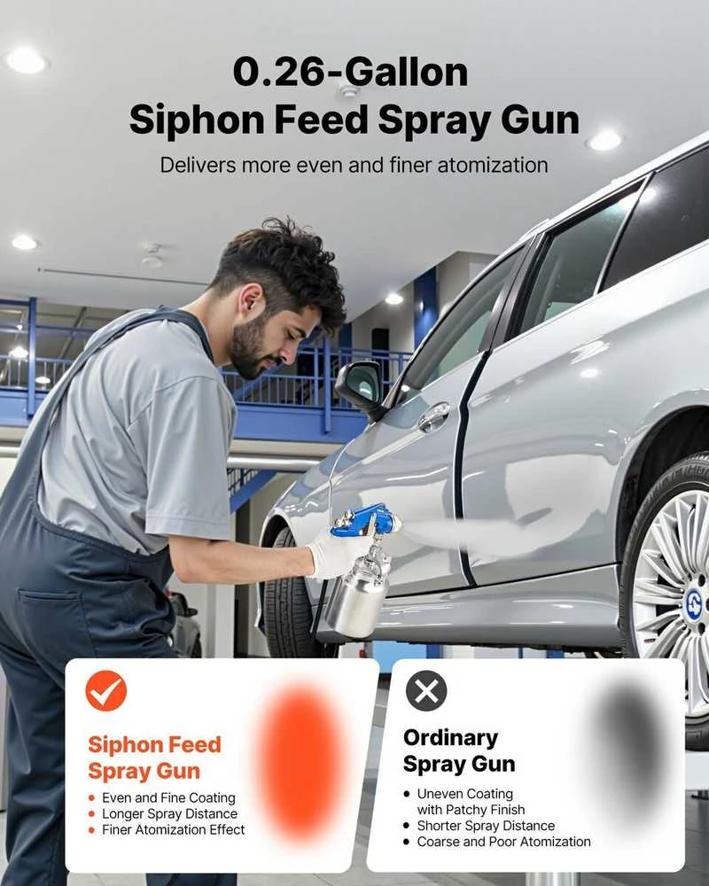 VEVOR Sifoninis dažų purškiklis automobiliams ir baldams