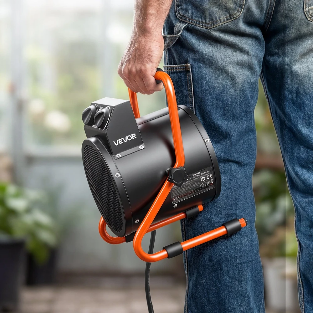 VEVOR Šiltnamio šildytuvas 2000W, apsauga nuo perkaitimo, atsparus vandeniui, šiltnamis elektrinis šildytuvas, oranžerijos šildytuvas