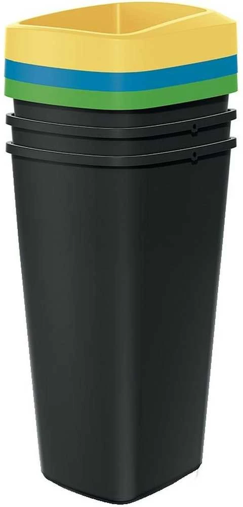 Prosperplast šiukšlių dėžės 3x25 l su skirtingomis spalvomis