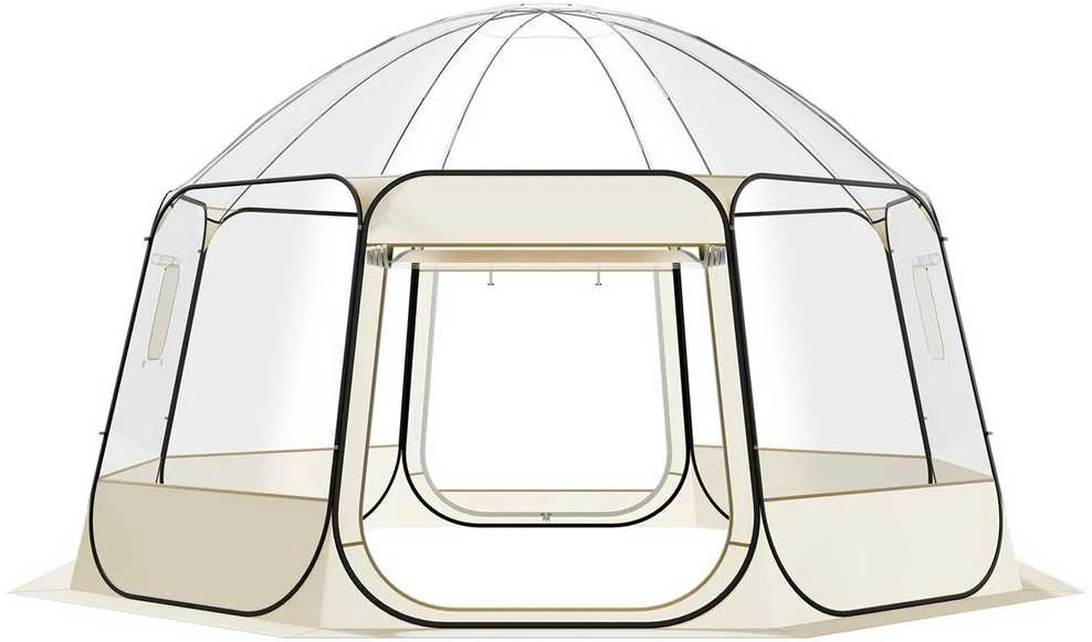 VEVOR Skaidri burbulinė palapinė, 4.58 x 4.32 m, 12-15 asmenims