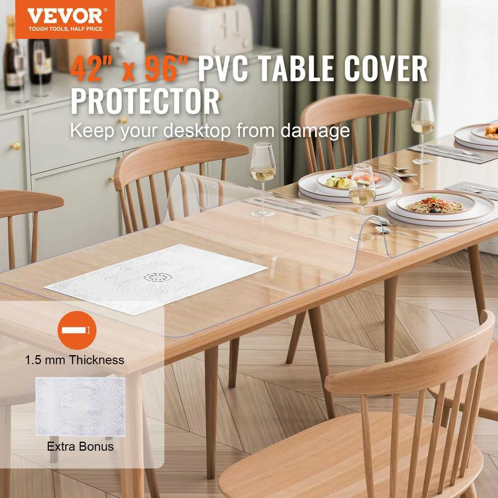 Vevor skaidrus PVC stalo dangtis 1067x2438mm