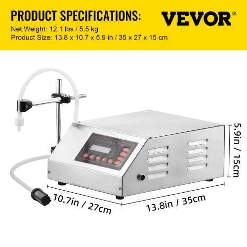 VEVOR Skysčio pildymo mašina GFK-160 2-3500 ml