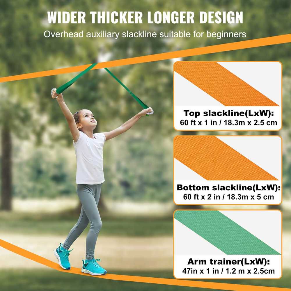 VEVOR Slackline rinkinys su treniruočių virve