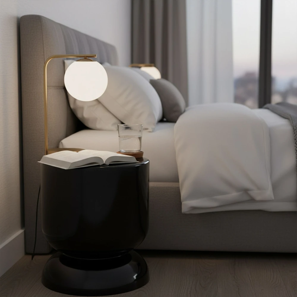 Relaxdays smėlio laikrodžio formos šoninis staliukas ir taburetė