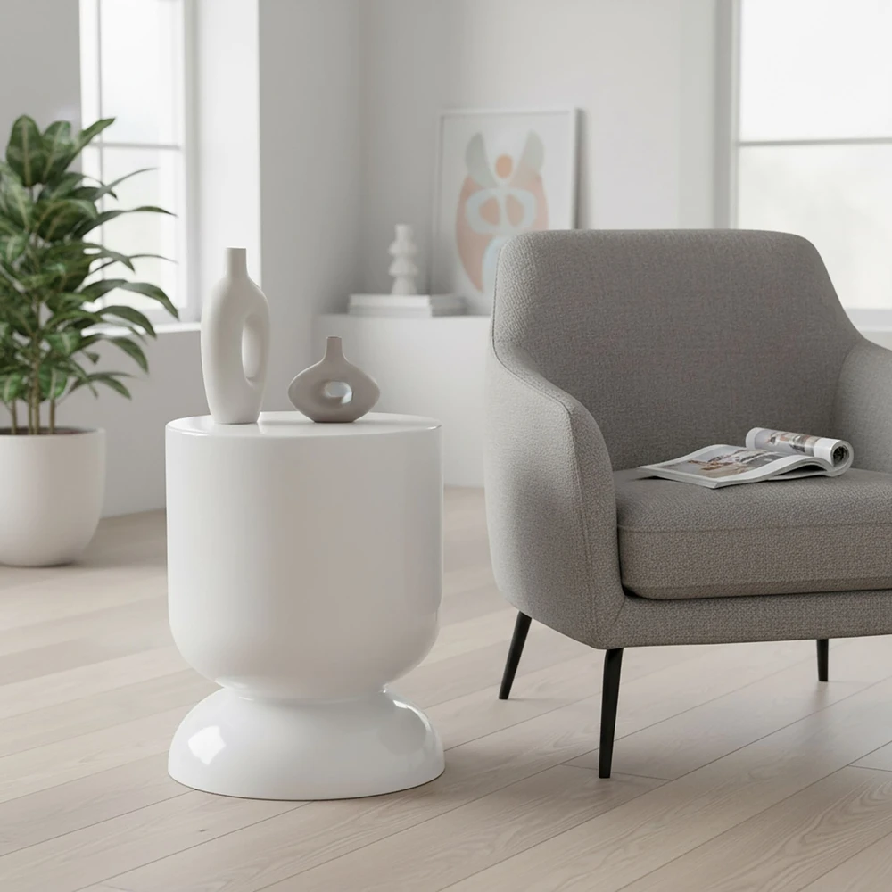 Relaxdays smėlio laikrodžio formos šoninis staliukas ir taburetė
