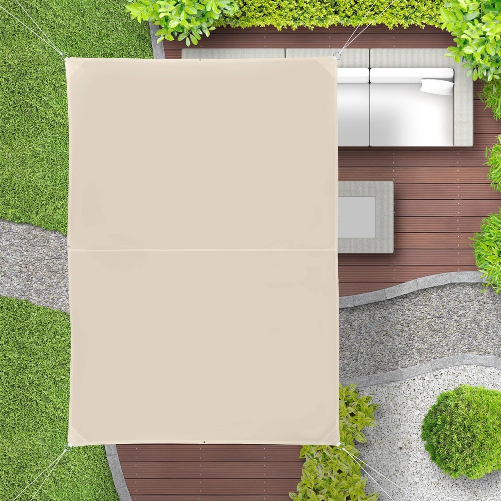 Relaxdays Smėlio spalvos stačiakampė pavėsinė burė