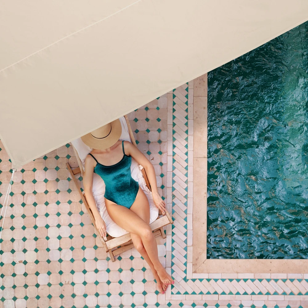 Relaxdays Smėlio spalvos stačiakampė šešėliavimo burė
