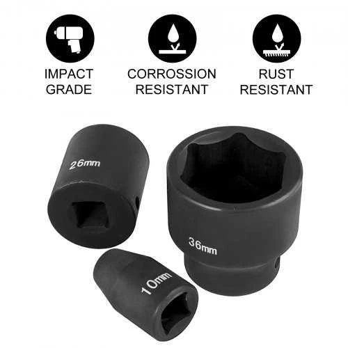 VEVOR smūginis galvučių rinkinys, 26 vnt., 10-36 mm